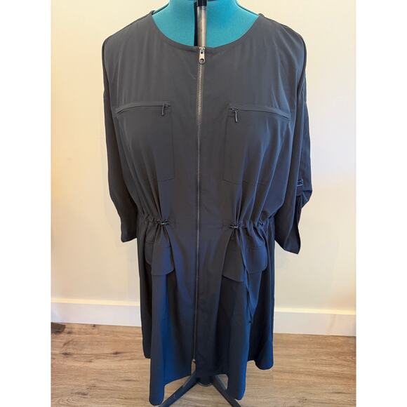 Soft Surroundings Blue Full Zip Dress with Drawstring Waist Size 2X - Picture 1 of 4